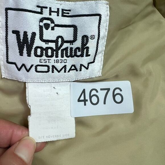 Woolrich Jacket Women Medium Blue Full Zip Pockets Chore Barn Coat Nylon 80s VTG - Picture 8 of 11